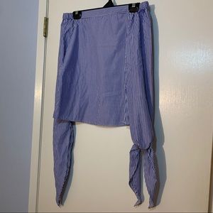 NEW-Off shoulder blouse with self-tie ribbon